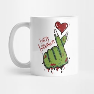 Happy Halloween Finger Heart Mug